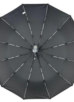 Класический мужской зонт-автомат "три слона" на 12 тройных спиц, черный, 07563-1