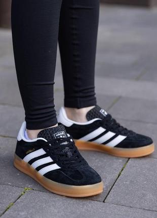 Adidas gazelle black white2 фото