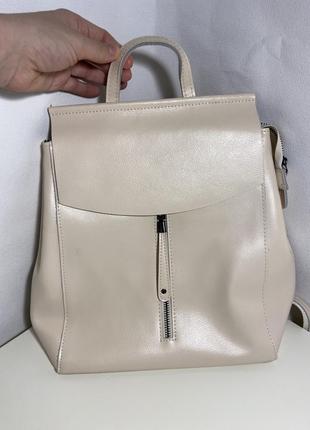 Шкіряний жіночий рюкзак-сумка1 фото