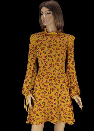Брендове плаття з довгим рукавом "primark" у дрібну квіточку. розмір uk8/eur36.1 фото