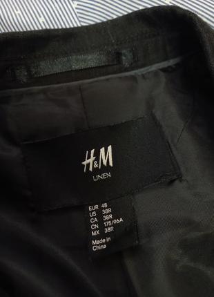 Льон ! h&amp;m шикарный стильный пиджак вечерний льняной мужской жакет блейзер лен6 фото