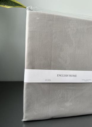 Бавовняне простирадло english home 160х240 см сіре2 фото