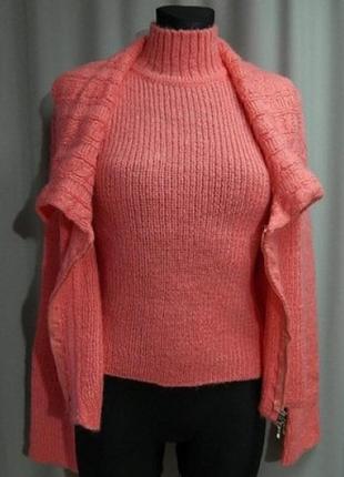 Комплект жіночий гольф і кофта emileyab кораловий