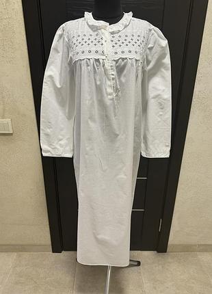 Ночная рубашка, ночнушка с прошвой, италия, 100% хлопок