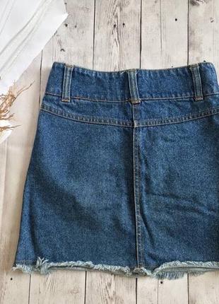 Стильная джинсовая юбка трапеция короткая накат рисунки по фигуре облегающая прямая2 фото