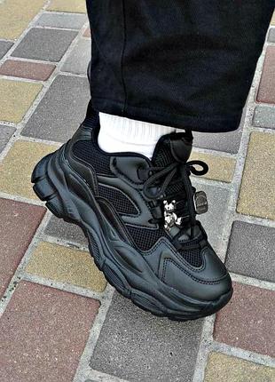 Кроссовки на платформе р-р 33-38 черные