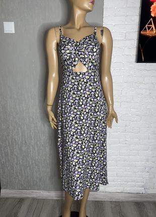 Трикотажна сукня у квітковий принт плаття hollister, m1 фото