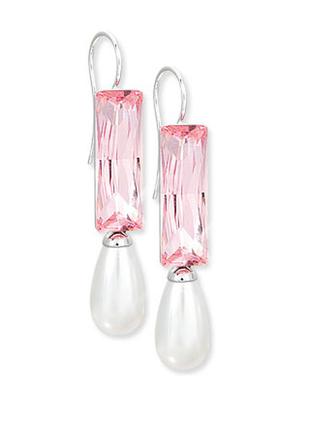 Серебряные серьги с камнями swarovski