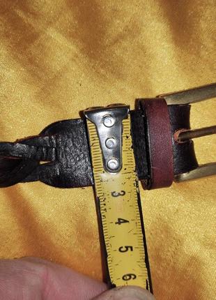 Стильный кожаный ремень пояс плетенка.f&amp;f.86 см.2 фото