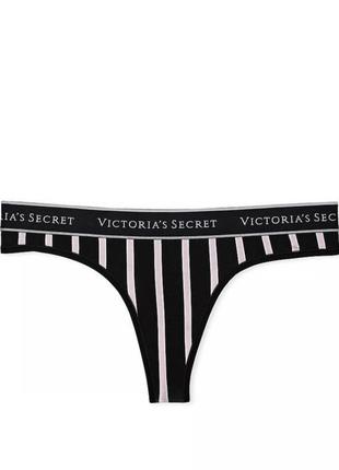 Трусики victoria’s secret оригінал стрінги лого рожева смужка полоска труси вікторія сікрет