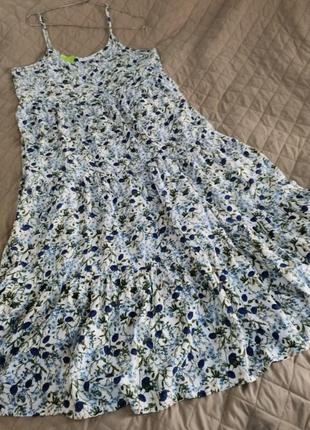 Распродажа. ярусный сарафан цветочный принт