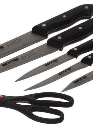 Набір ножів a-plus 7 предметів чорний2 фото