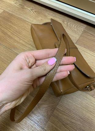 Шкіряна сумка крос боді, ремінець zara