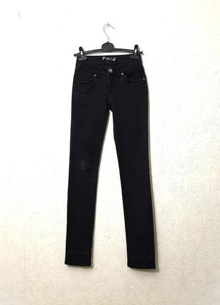 N&n джинсы чёрные отнотонные зауженные слим + нюанс, женские 38-40-42