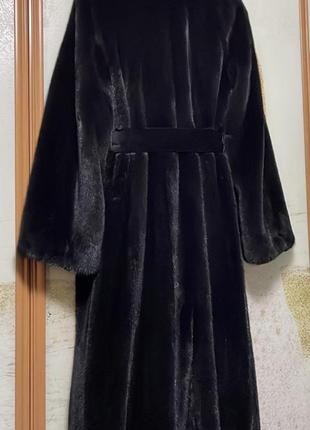 Пальто шуба норка black glama греция оригинал 125 см р.46-486 фото