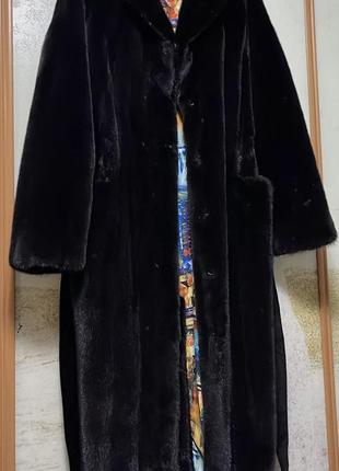 Пальто шуба норка black glama греція оригінал 125 см р.46-483 фото
