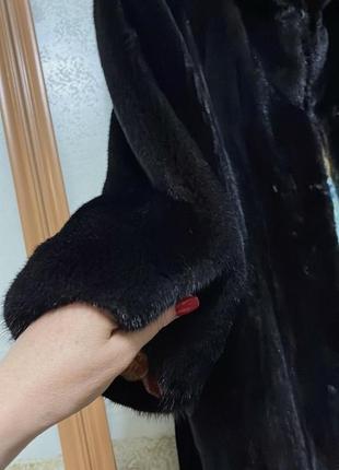 Пальто шуба норка black glama греция оригинал 125 см р.46-488 фото