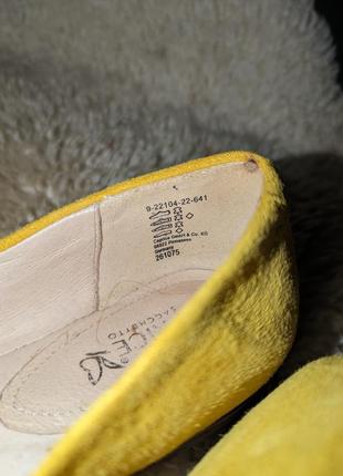 Caprice балетки туфли горчичные замша 39 р по стельке 26 см ширина 8 см6 фото