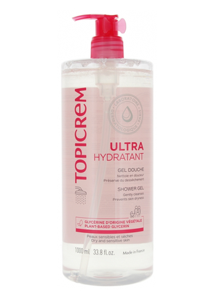 Гель  для душа  ультра-обогащенный  улажняющий  topicrem ultra-hydratant gel douche 1000 ml