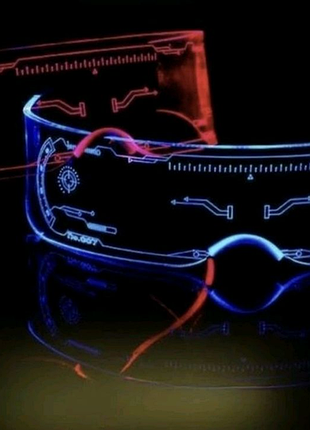 Очки светящиеся неоновые в стиле киберпанк led подсветка