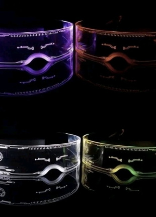 Светящиеся очки в стиле киберпанк,окуляри с підсвіткою2 фото