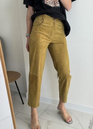 Натуральные замшевые кожаные брюки roseanna 36 размер10 фото