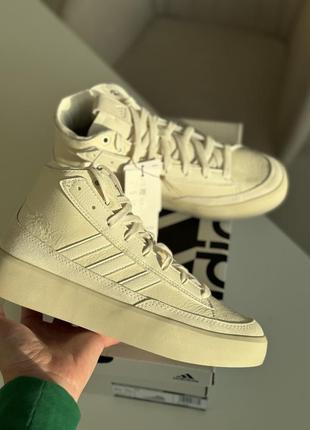 Нові білі високі кеди кросівки adidas шкіряні 37 роз8 фото
