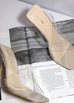 Мюлі з прозорими смужками