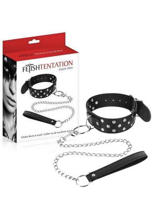 Нашийник з повідцем fetish tentation rivets and leash.