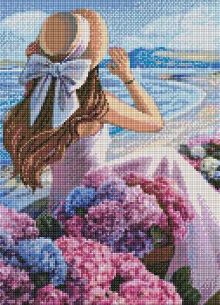 Алмазна мозаїка "квітуче узбережжя" ©kira corporal ідейка amo7384 40х50 см