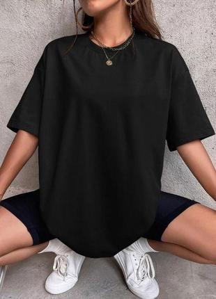 Жіноча однотонна подовжена трендова футболка розміри onesize s-xl10 фото