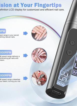 Аккумуляторный электрический фрезер для ногтей nailgirls, портативная электрическая...