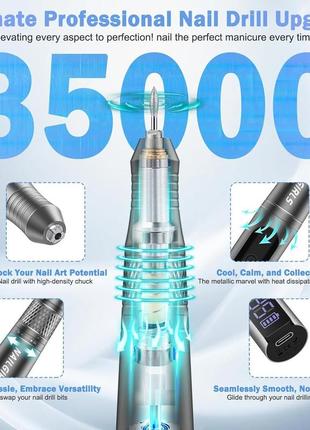 Аккумуляторный электрический фрезер для ногтей nailgirls, портативная электрическая...