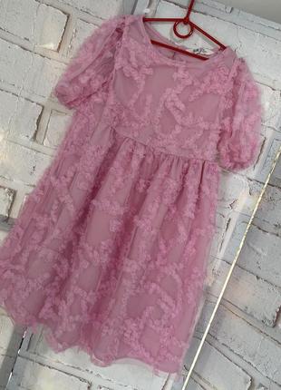 Сукня гарна святкова рожева h&m р.1283 фото