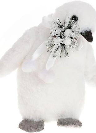 Новорічна іграшка "пінгвінятко" 25см 7trav   білий1 фото