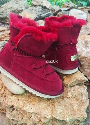 Бордовые угги ботинки сапожки ugg