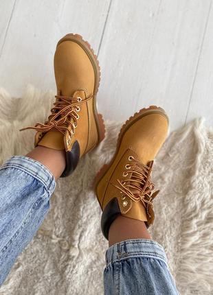 Ботинки timberland cinzento 6 inch premium yellow черевики
