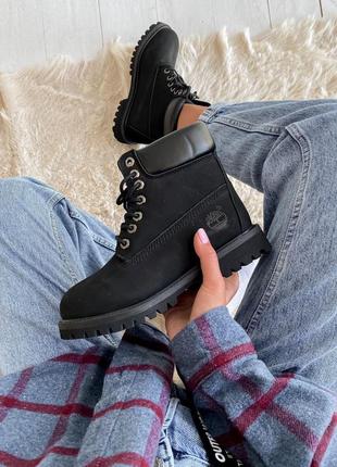 Черевики timberland 6 inch premium black чорний колір термо (36-45)