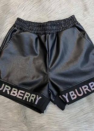 Шикарные шорты из экокожи в камнях люкс качество турция