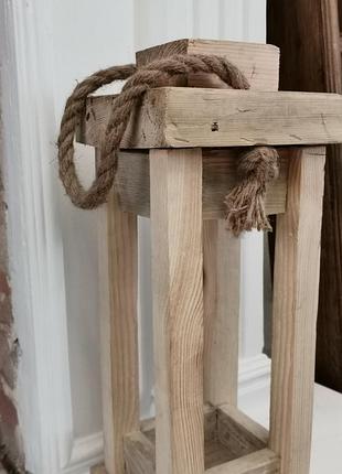 Мега стильний  масивний дерев"яний ліхтар