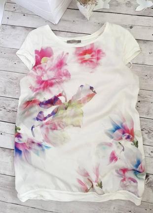 Свободная майка футболка с цветочным принтом orsay свободная обаятельная цветы рисунок принт