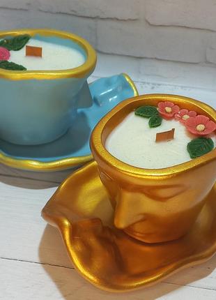 Соевая свеча первый поцелуй. свечи в кашпо.свеча чашка.подарок девушке