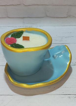 Соевая свеча первый поцелуй. свечи в кашпо.свеча чашка.подарок девушке