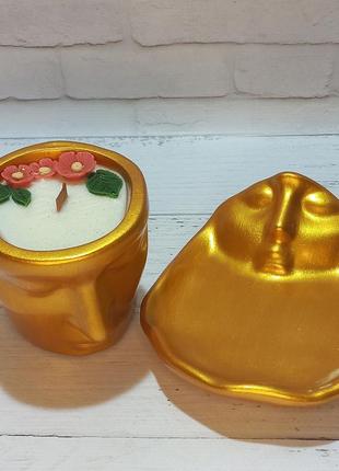 Соевая свеча первый поцелуй. свечи в кашпо.свеча чашка.подарок девушке