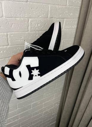 Круті жіночі кросівки dc sneaker shoes black white чорні з білим2 фото