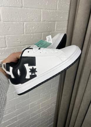 Трендовые женские кроссовки dc sneaker shoes white black белые с чёрным3 фото