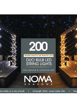 Гірлянда noma 200 duo bulb led christmas fairy lights, теплий білий, холодний білий або комбінований