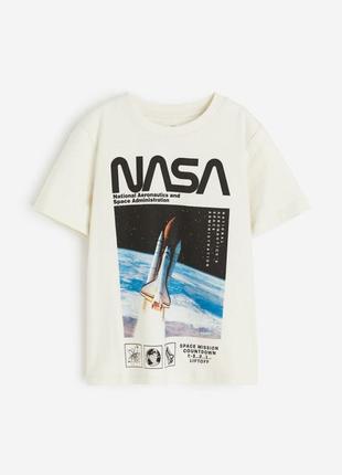 Футболки принтові nasa від h&m ріст від 110 до 140 см