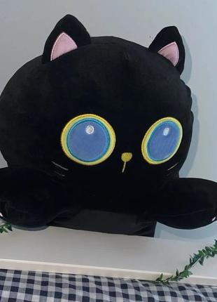 Дитяча іграшка кіт батон темна ніч 100см, кумедна м'яка подушка-обіймашка, чорний4 фото