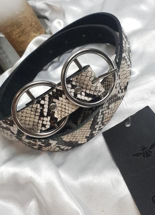 Ремінь з двома кільцями під принт пітона